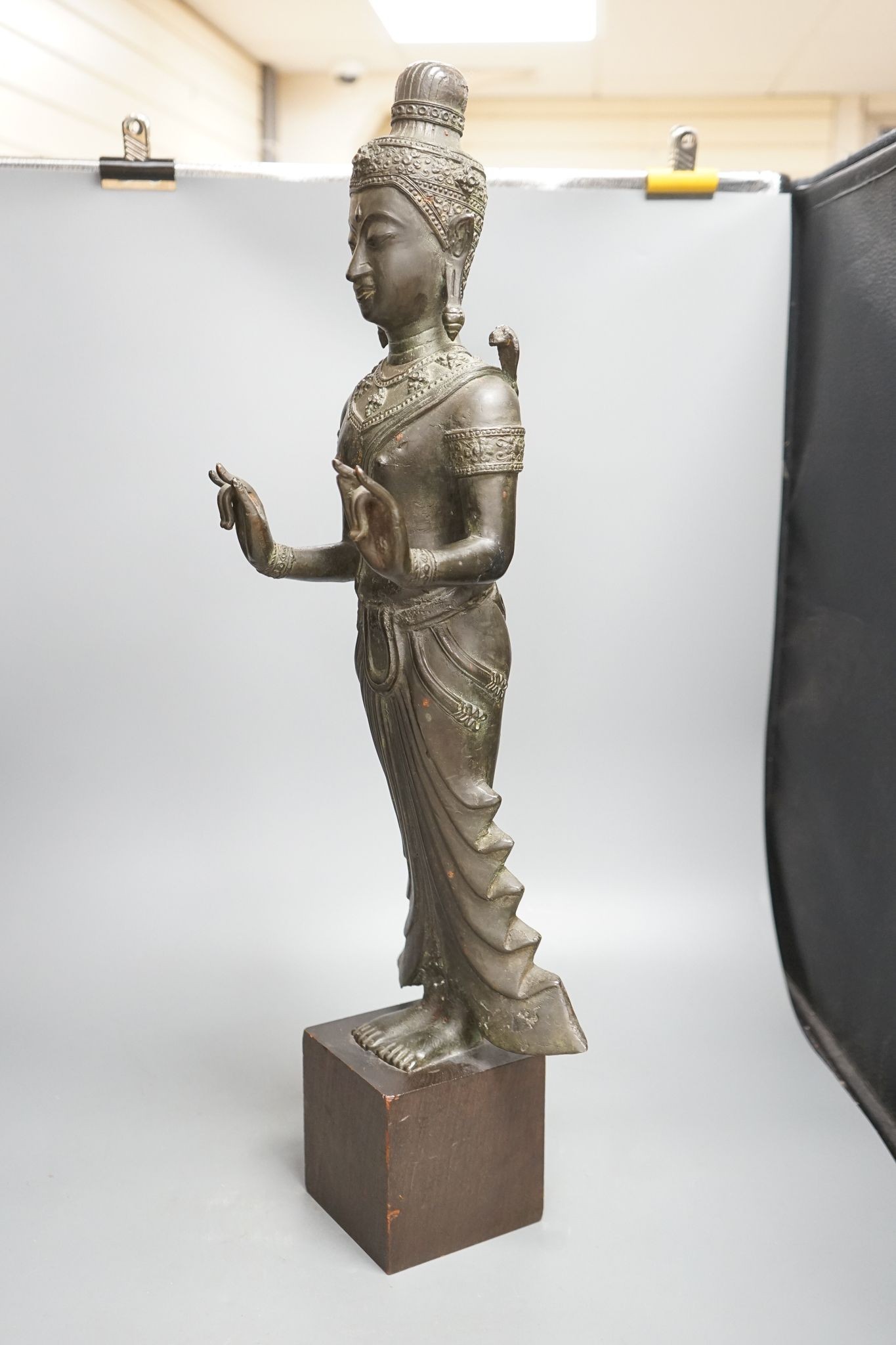An Oriental large bronze figure of Buddha, 72cm